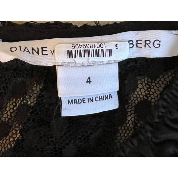 Diane von Furstenberg Dress Womens Size 4 Black Dolly Dress Fit and Flare Zip - Picture 2 of 11